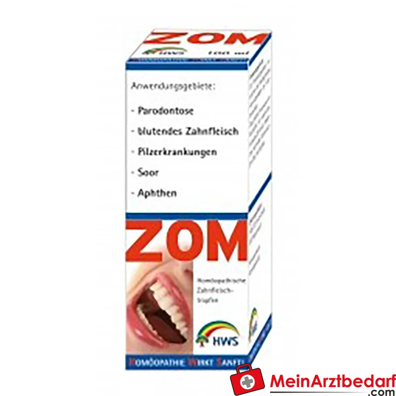 HWS ZOM Tropfen 50 ml – homöopathisches Arzneimittel bei Zahnfleischreizungen, Parodontose und Aphten
