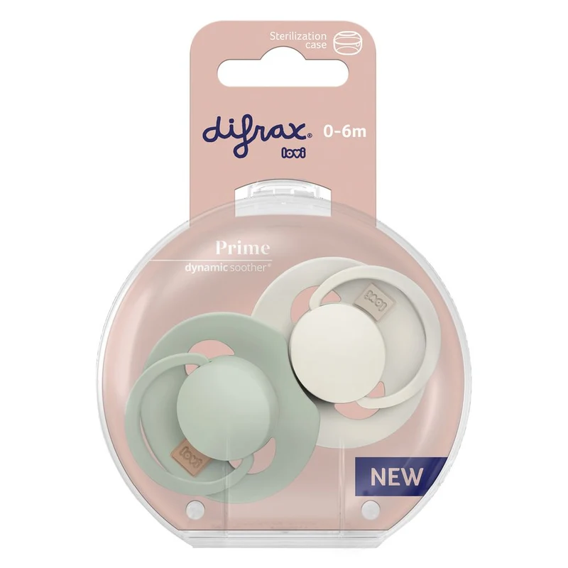 Difrax Lovi Dynamic Fopspeen 0-6m Coconut/Pistachio 2 stuks