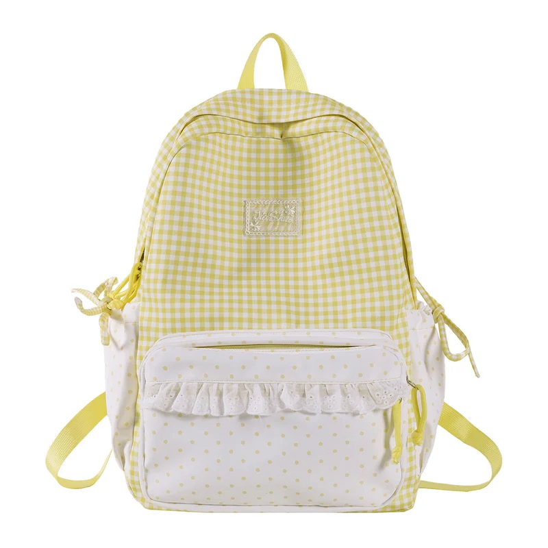 Verspielt Gingham- und Polka-Dot-Rucksack Karnz