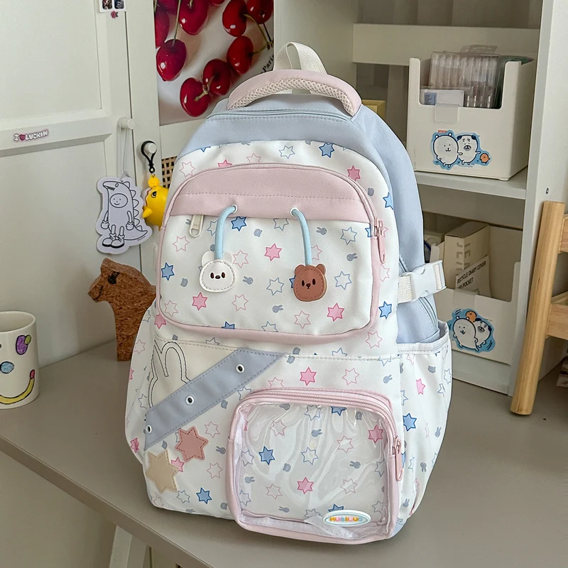 Verspielt Bestickter Stern-Themen Rucksack Karnz