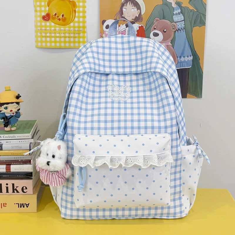 Spaß Gingham-Muster Rucksack Karnz