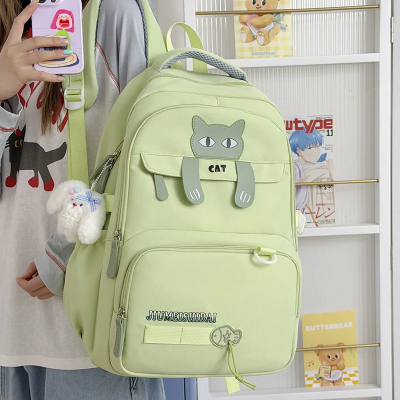Verspielter katzenmotivierter Schulrucksack Karnz