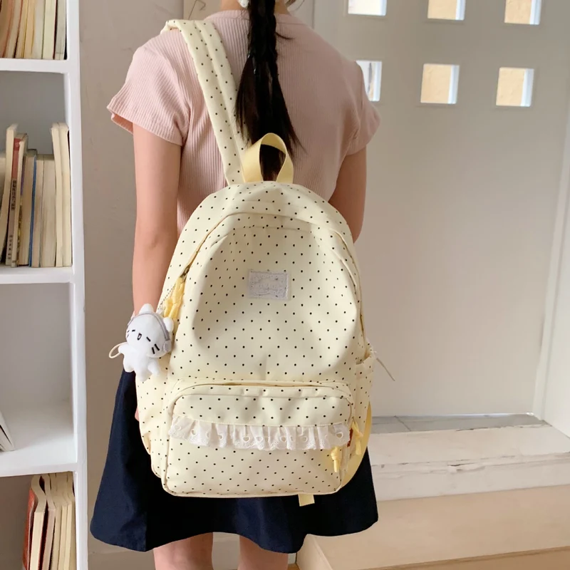 Verspieltes Pünktchenmuster Schulrucksack Karnz