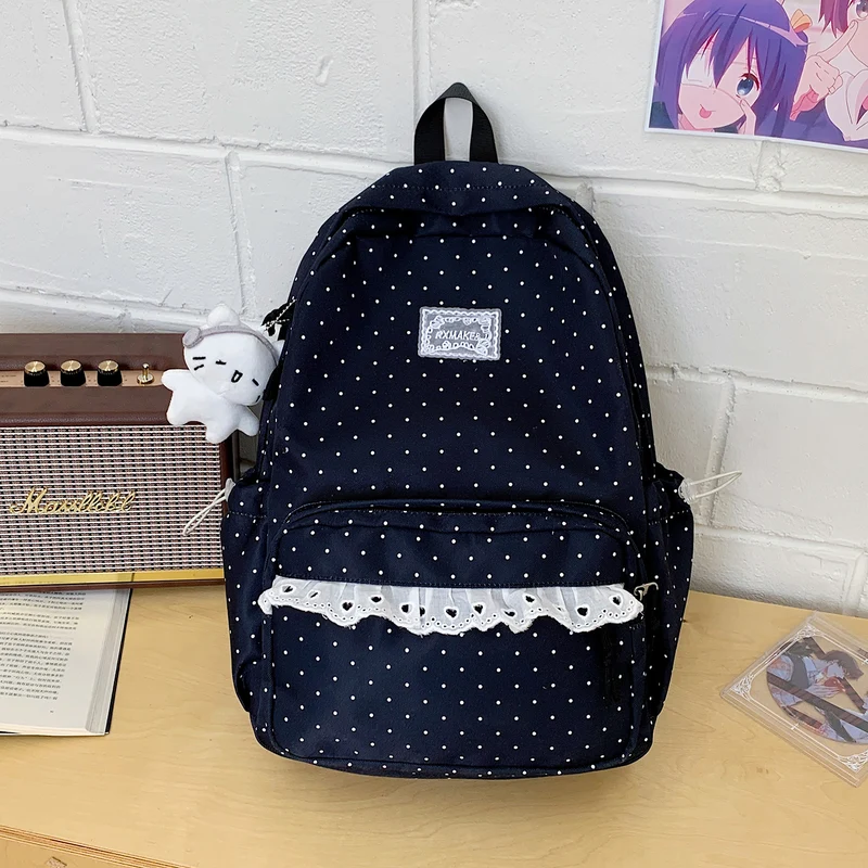 Verspieltes Pünktchenmuster Schulrucksack Karnz
