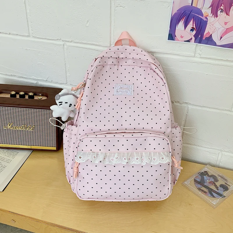 Verspieltes Pünktchenmuster Schulrucksack Karnz