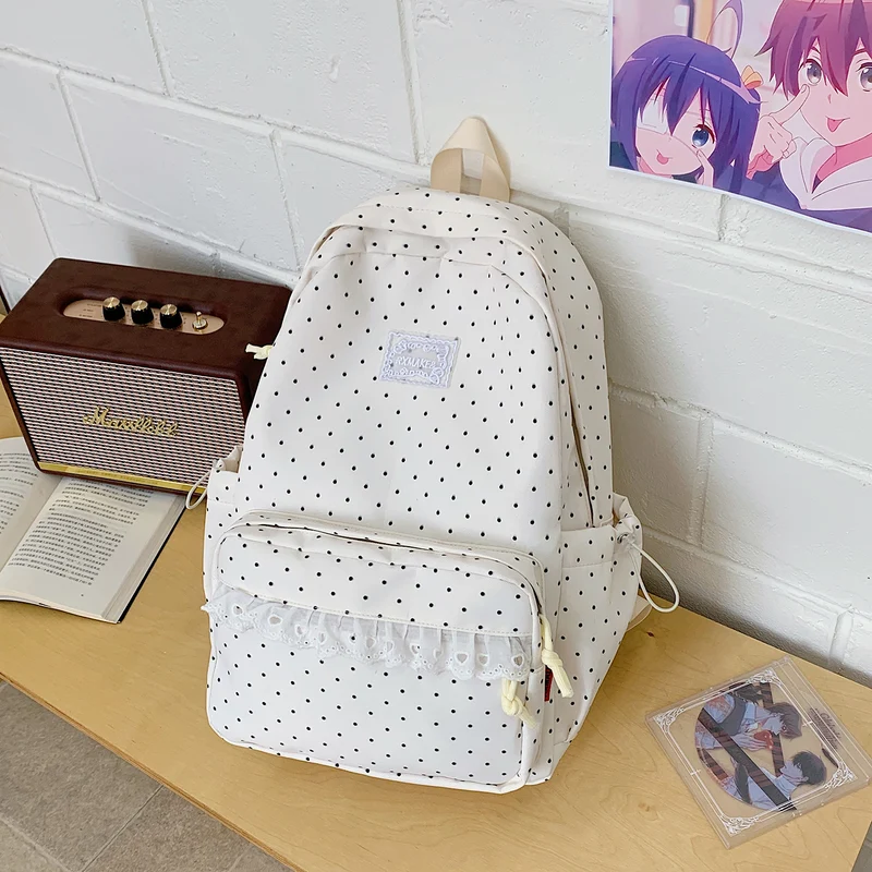 Verspieltes Pünktchenmuster Schulrucksack Karnz