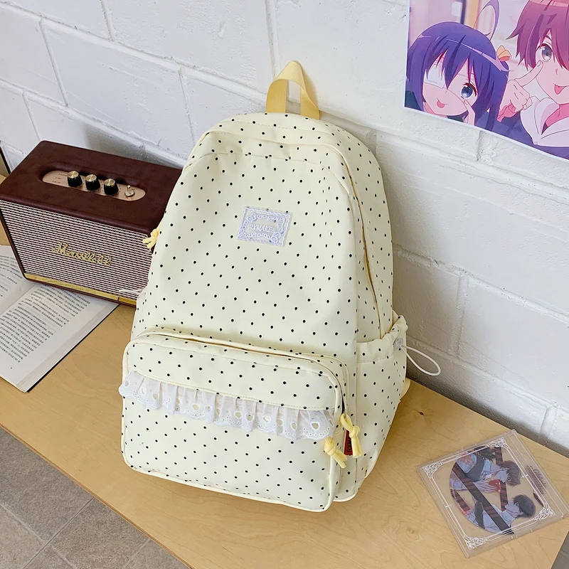 Verspieltes Pünktchenmuster Schulrucksack Karnz