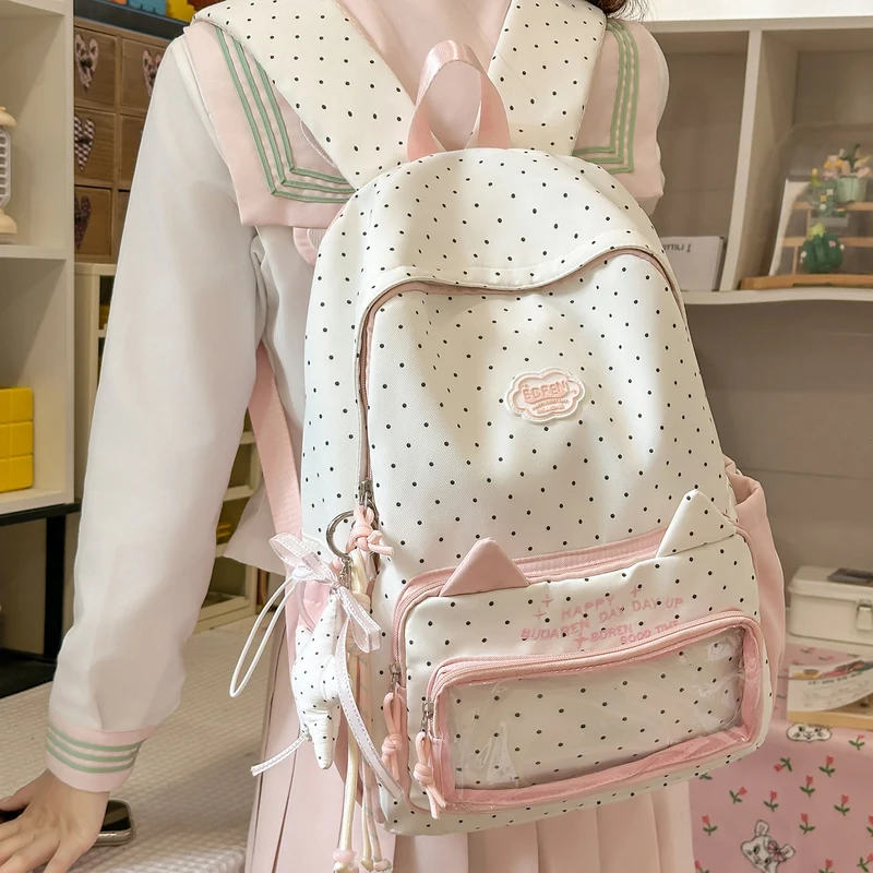 Süßes Polka Dot Design Rucksack Karnz