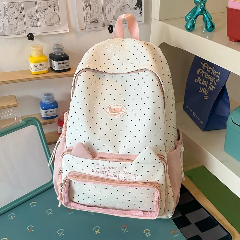 Süßes Polka Dot Design Rucksack Karnz