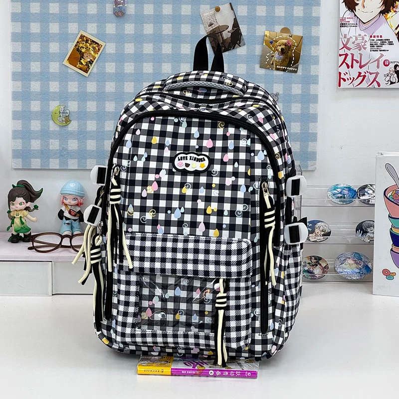 Verspielter Grafik-Muster-Schulrucksack Karnz