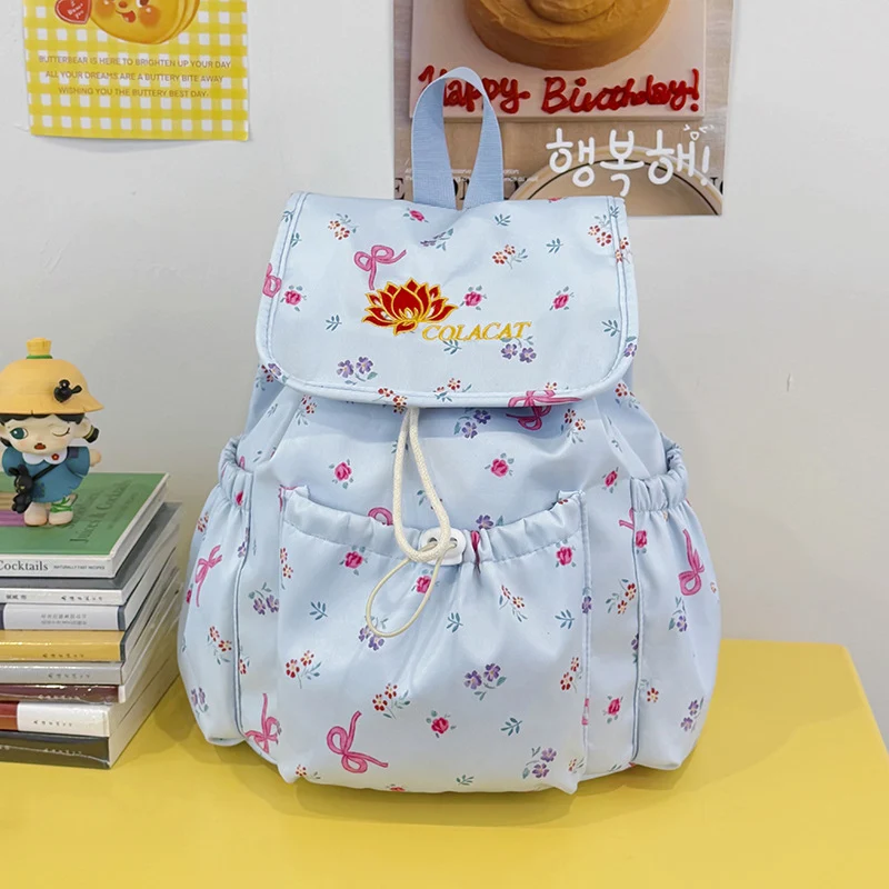 Blumenverzierte Drawstring-Rucksack Karnz