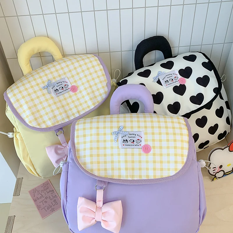 Süßer Herz-Print Mini-Rucksack Karnz