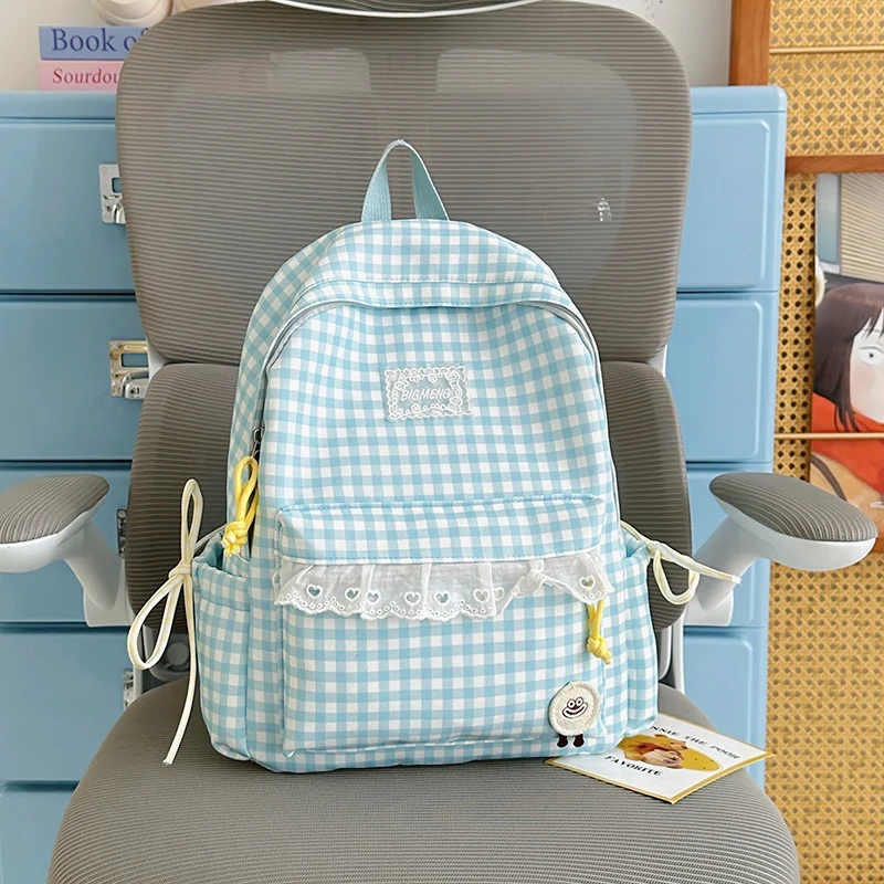 Süßer Gingham-Print-Rucksack Karnz