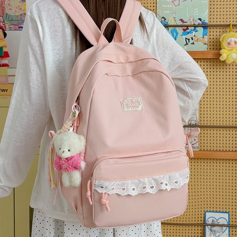 Dekorative Spitzenbesetzte Schulrucksack Karnz