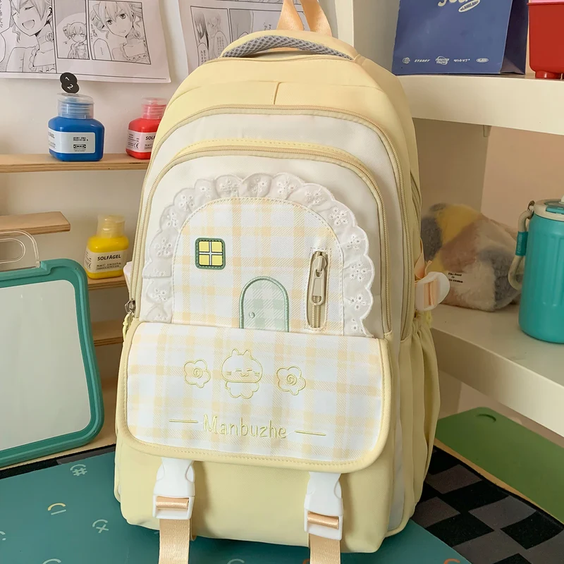 Hübscher dekorativer karierten Schulrucksack Karnz
