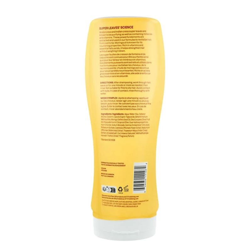 Attitude Super Leaves Conditioner Moringa Oil Curl Nourishing Type 3 Curls 473 ml