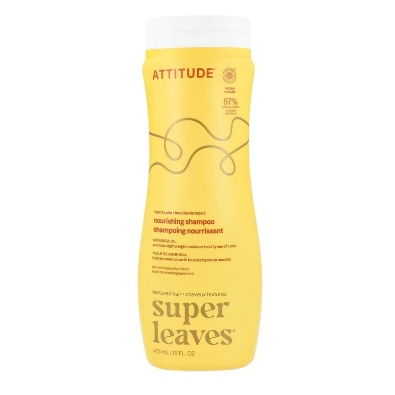 Attitude Super Leaves Shampoo Moringa Oil Curl Nourishing Type 3 Curls 473 ml