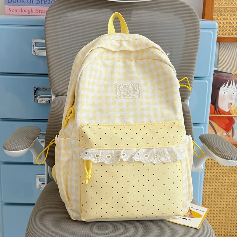 Niedlicher karierten Muster Rucksack Karnz