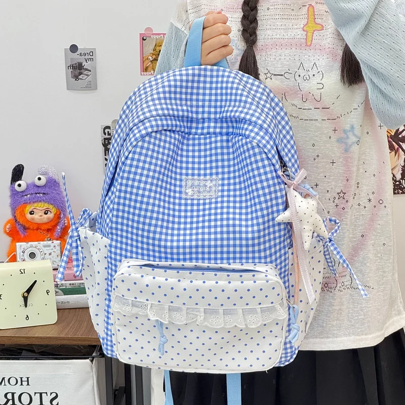 Niedlicher karierten Muster Rucksack Karnz