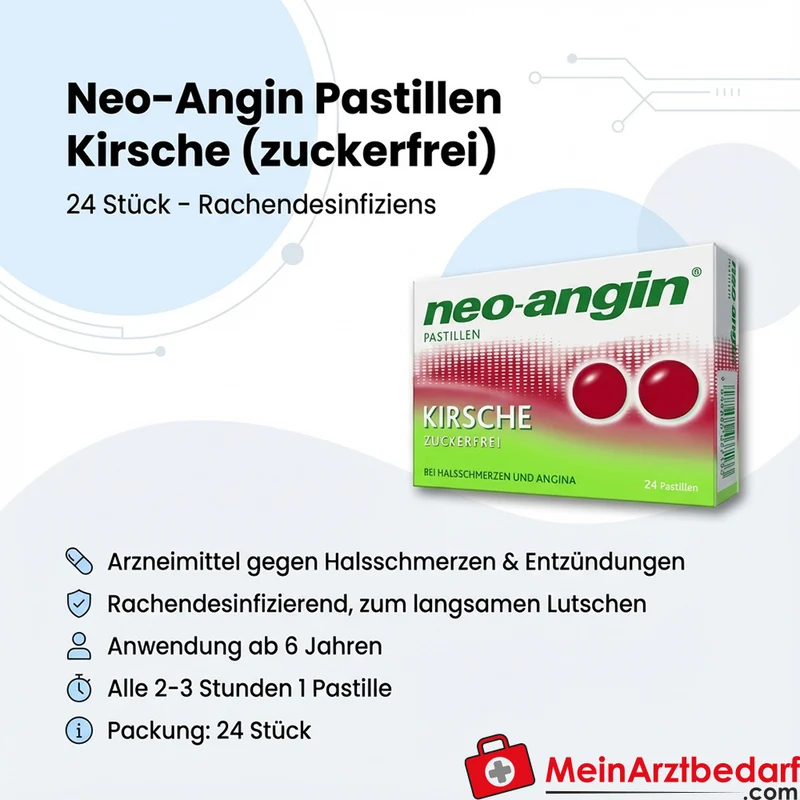 Klosterfrau Neo-Angin Pastillen zuckerfrei Kirschgeschmack 24 Stück