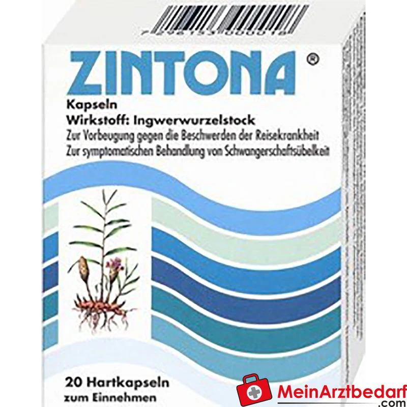 Zintona Kapseln 20 St 250 mg Ingwerwurzelstock - Reisekrankheit, Übelkeit & Schwindel (ab 6 Jahre)