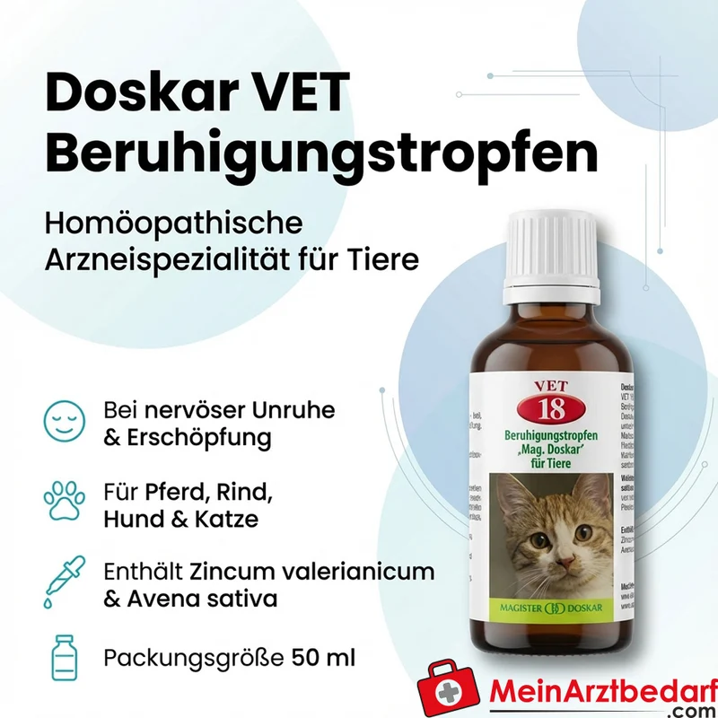 Doskar VET Beruhigungstropfen 50 ml für Pferd Rind Hund Katze