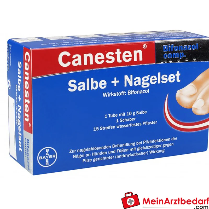 Canesten Bifonazol comp. Salbe + Nagelset 10 g – Nagelpilz-Behandlung, Bifonazol 1% Harnstoff 40%