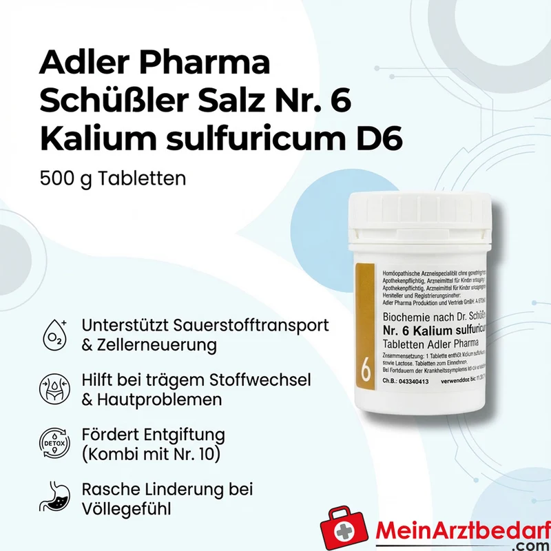 Adler Pharma Schüßler Salz Nr. 6 Kalium sulfuricum D6 Tabletten 500 g