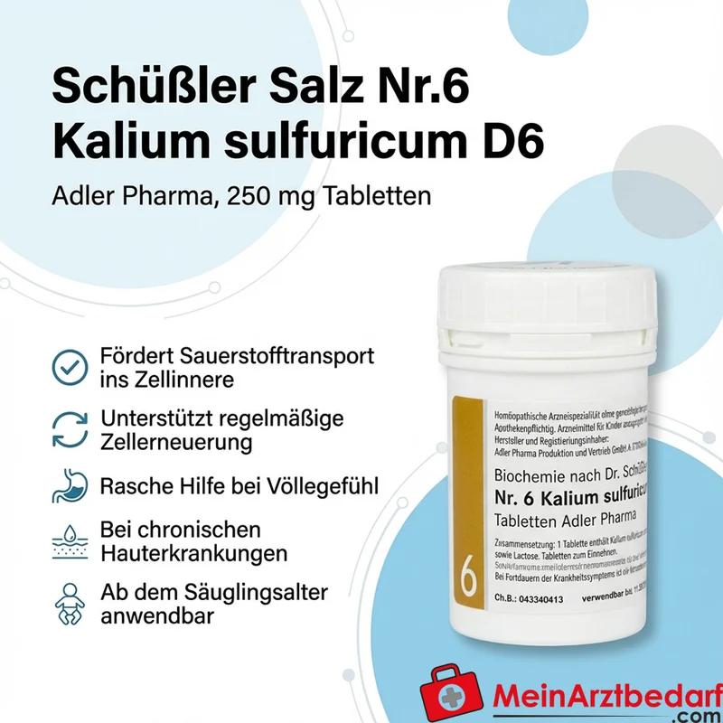 Adler Pharma Schüßler Salz Nr.6 Kalium sulfuricum D6 Tabletten 250 mg