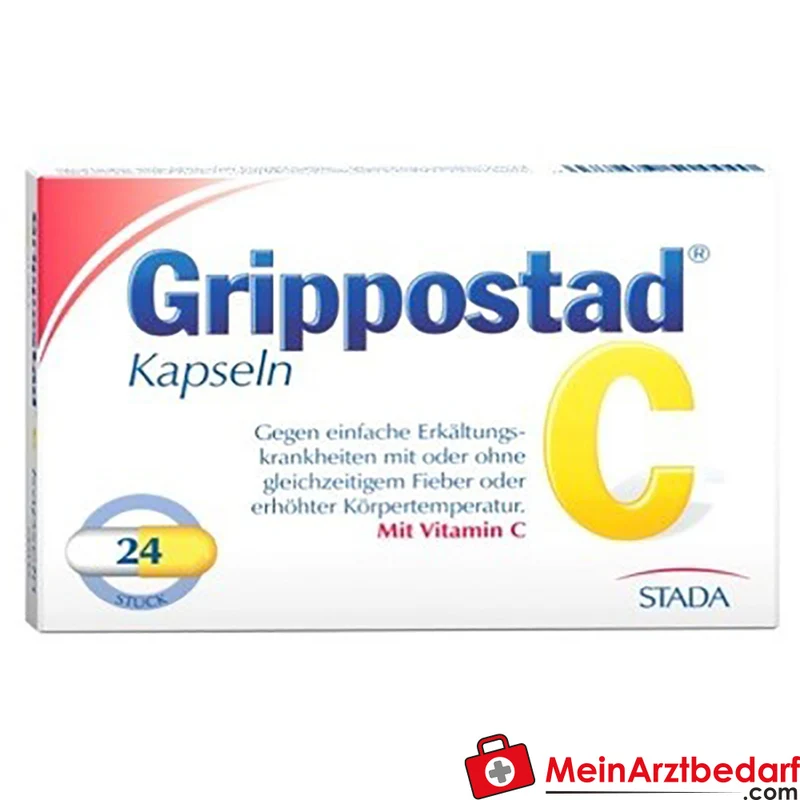 Stada Grippostad C Erkältungskapseln 24 St. – Paracetamol+Coffein+Chlorphenamin+Vitamin C