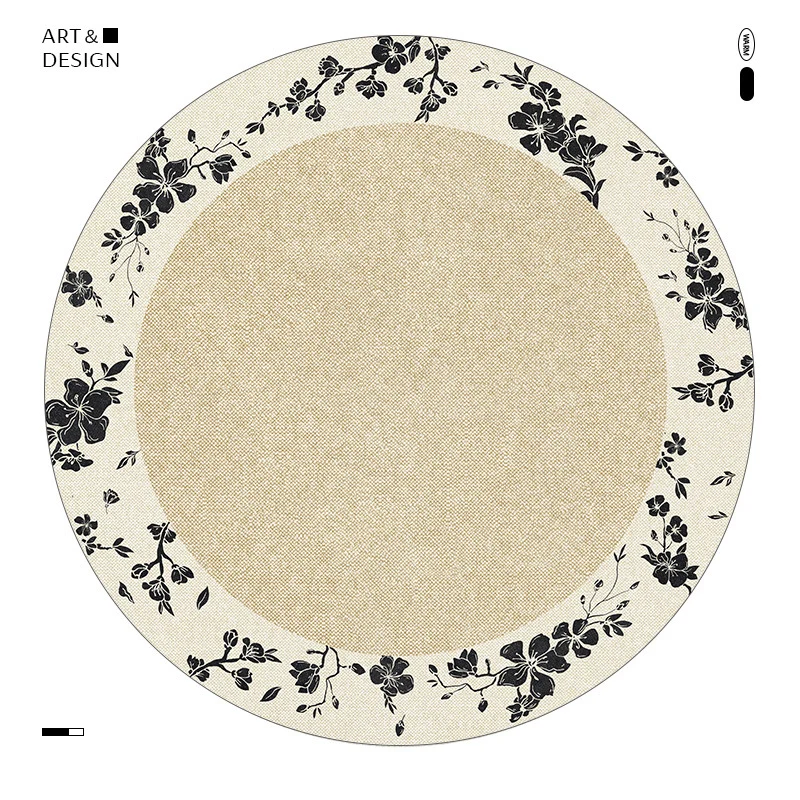 Blumenmuster runder Teppich