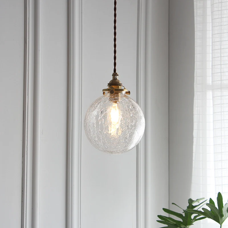 Vintage Glas Globus Pendelleuchte