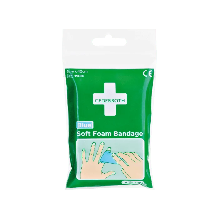 Cederroth Soft Foam Bandage Blue 40 cm Abschnitte, 6 cm breit, Refill 666150 | Packung (1 Stück)