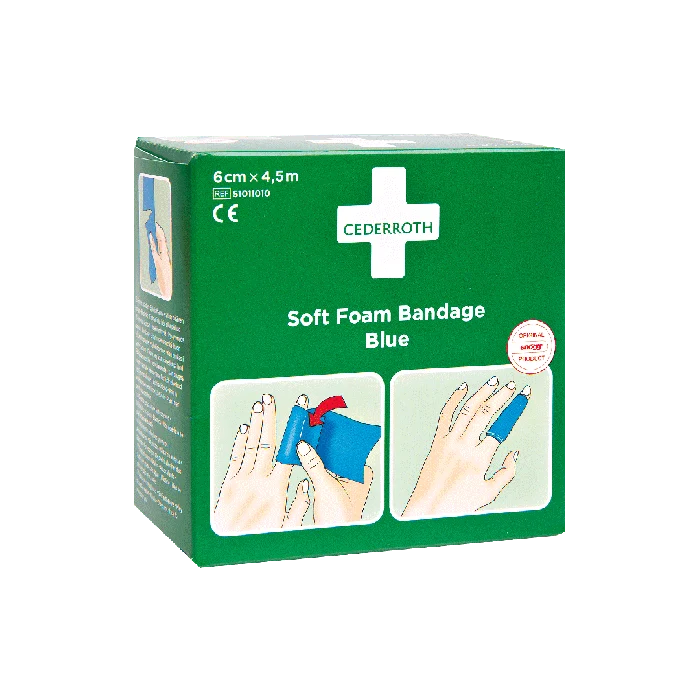 Cederroth Soft Foam Bandage Blue 4,5 m x 6 cm Refill 51011010 | Packung (1 Stück)
