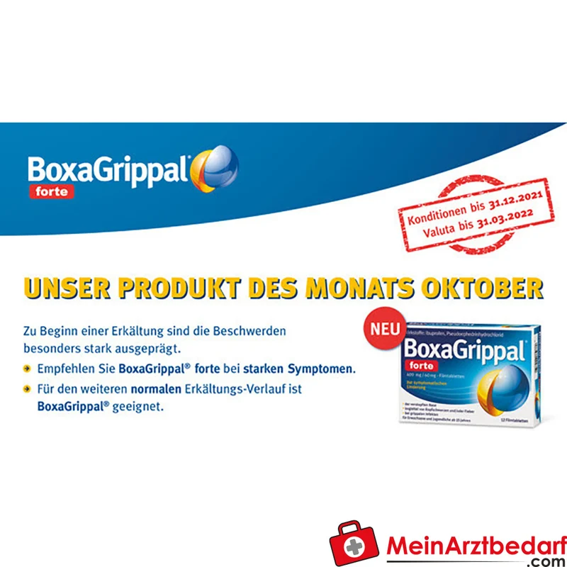 BoxaGrippal forte Filmtabletten 400 mg/60 mg, 12 St. – Erkältung, fiebersenkend und abschwellend (ab 15 Jahre)