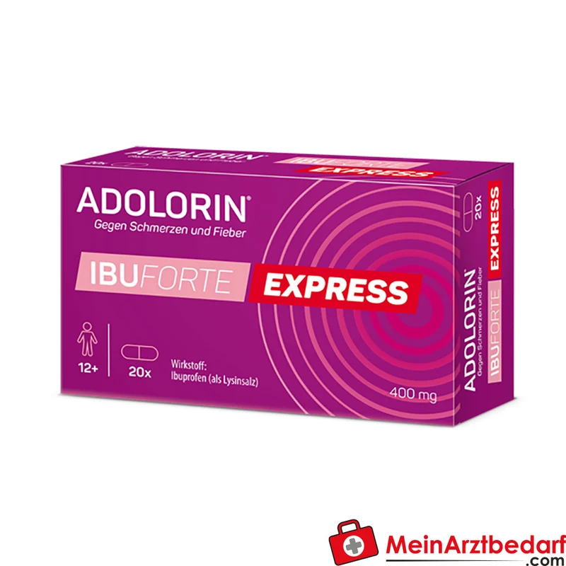 Adolorin Ibuforte Express Filmtabletten 400 mg Ibuprofen-Lysinat 20 St. bei Kopfschmerzen und Migräne
