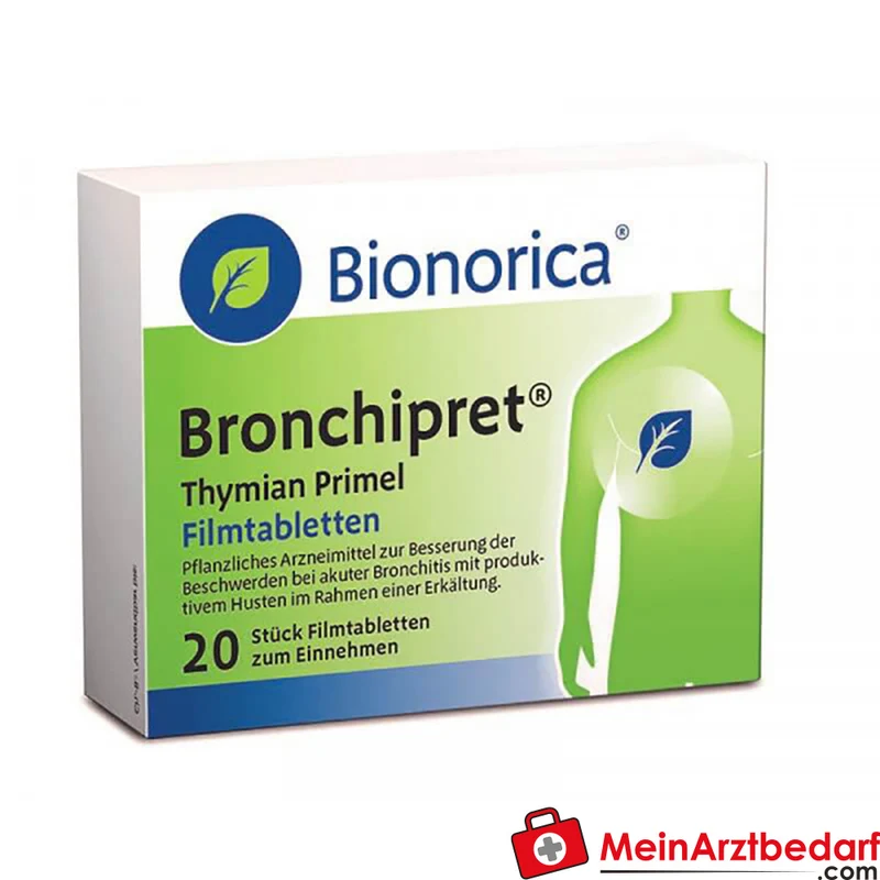 Bionorica Bronchipret Filmtabletten 20 St. pflanzlich Thymian + Primel gegen Husten akute Bronchitis für Erwachsene ab 12