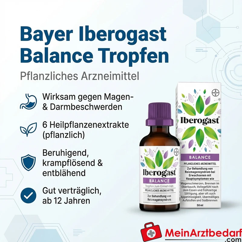 Bayer Iberogast Balance Tropfen 20 ml, pflanzliches Arzneimittel gegen Magen- und Darmbeschwerden