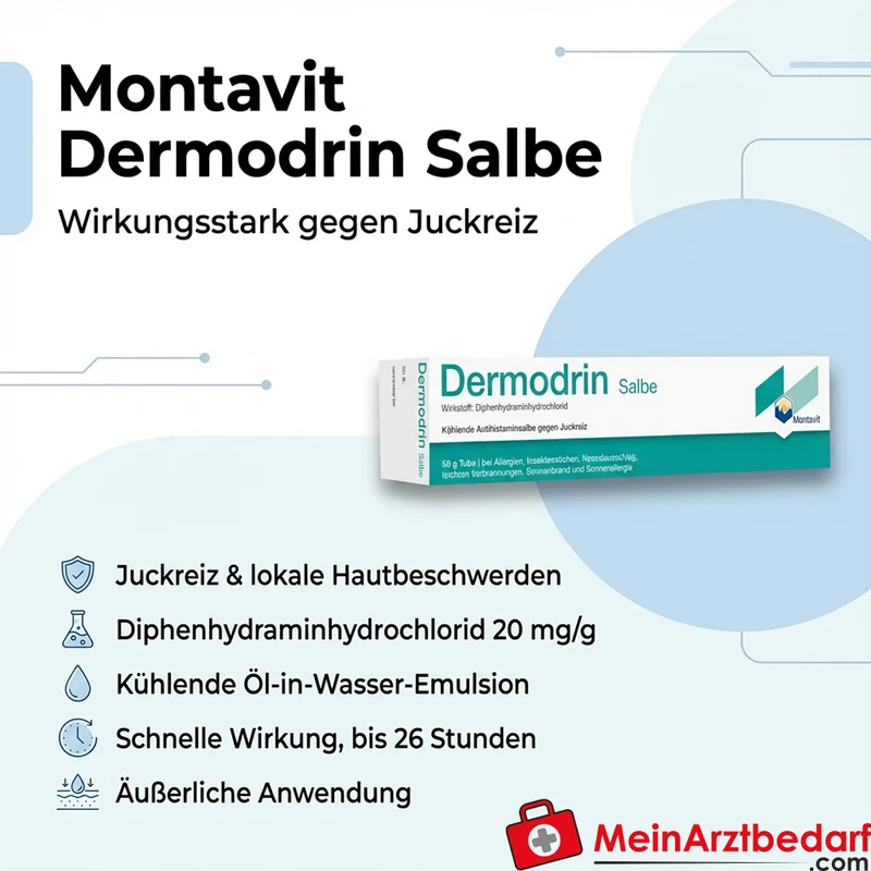 Montavit Dermodrin Salbe 50 g, Diphenhydraminhydrochlorid 20 mg/g gegen Juckreiz