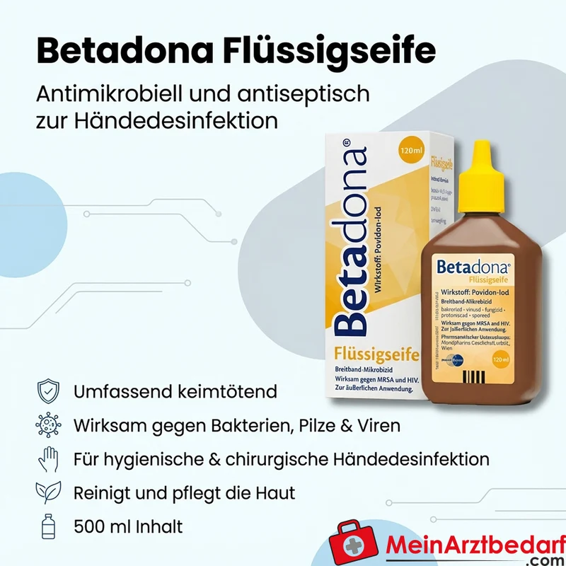 Betadona Flüssigseife 500 ml antimikrobiell antiseptisch Händedesinfektion