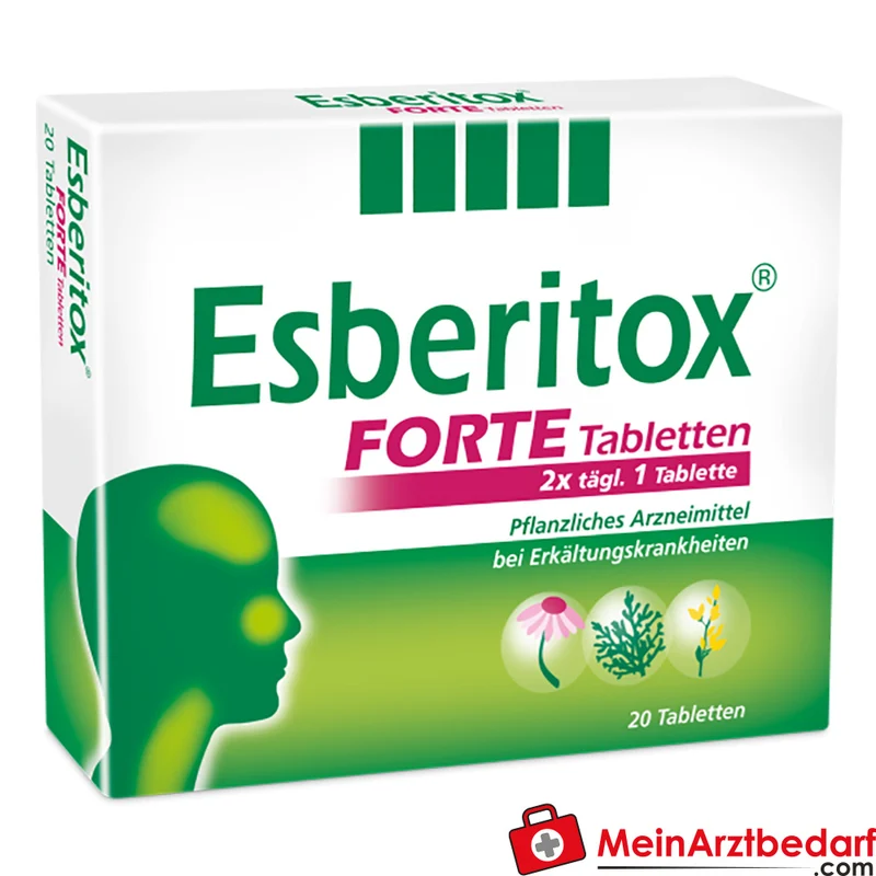 Esberitox Forte Tabletten 40 St. – pflanzliches Mittel bei Erkältung, Immunstärkung, vegan, Zitronengeschmack