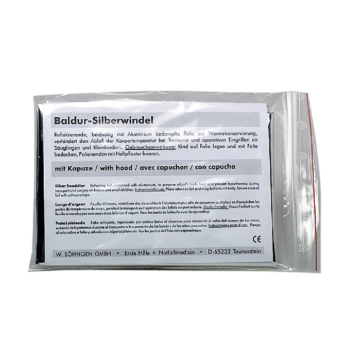 Baldur-Silberwindel mit Kapuze | Packung (1 Stück)