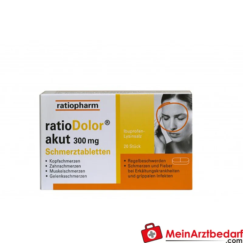 ratiopharm Ibuprofen-Lysinat 300 mg Schmerztabletten 50 St. Migräne und Kopfschmerzen