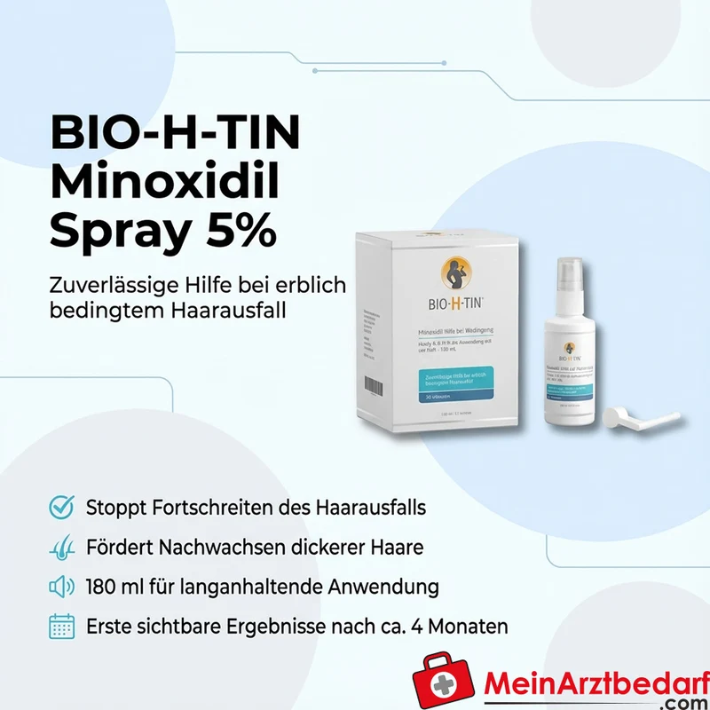 BIO-H-TIN Minoxidil Spray 5% 180 ml gegen erblichen Haarausfall