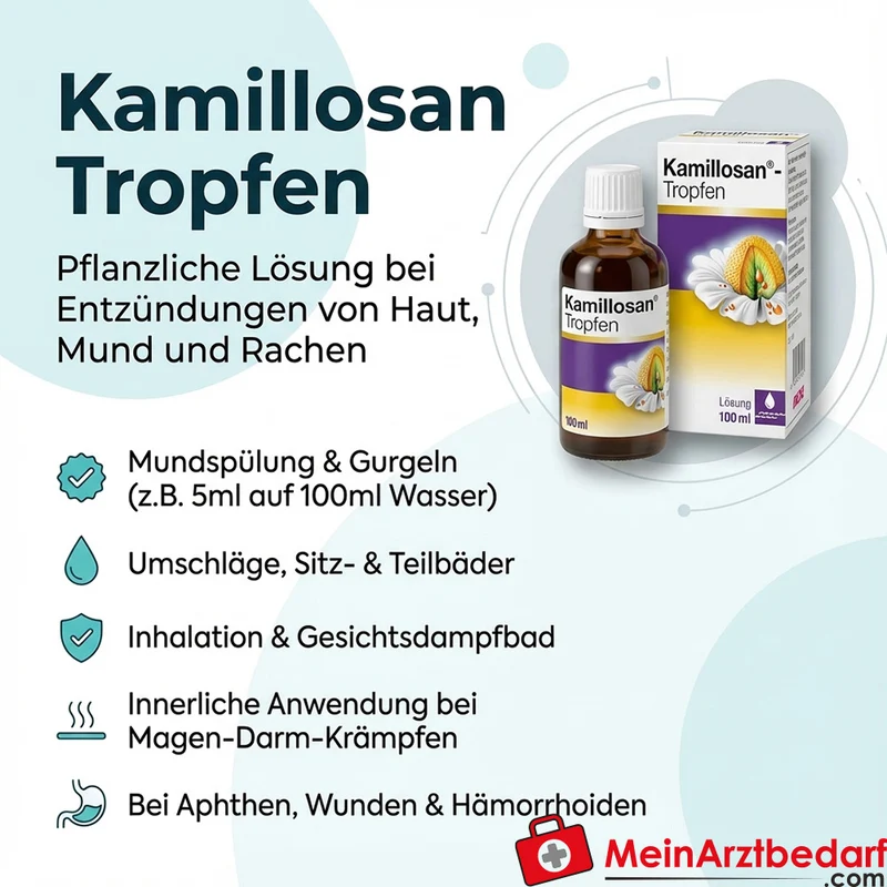 MED19 Kamillosan Tropfen 500 ml pflanzliche Lösung bei Entzündungen von Haut, Mund und Rachen