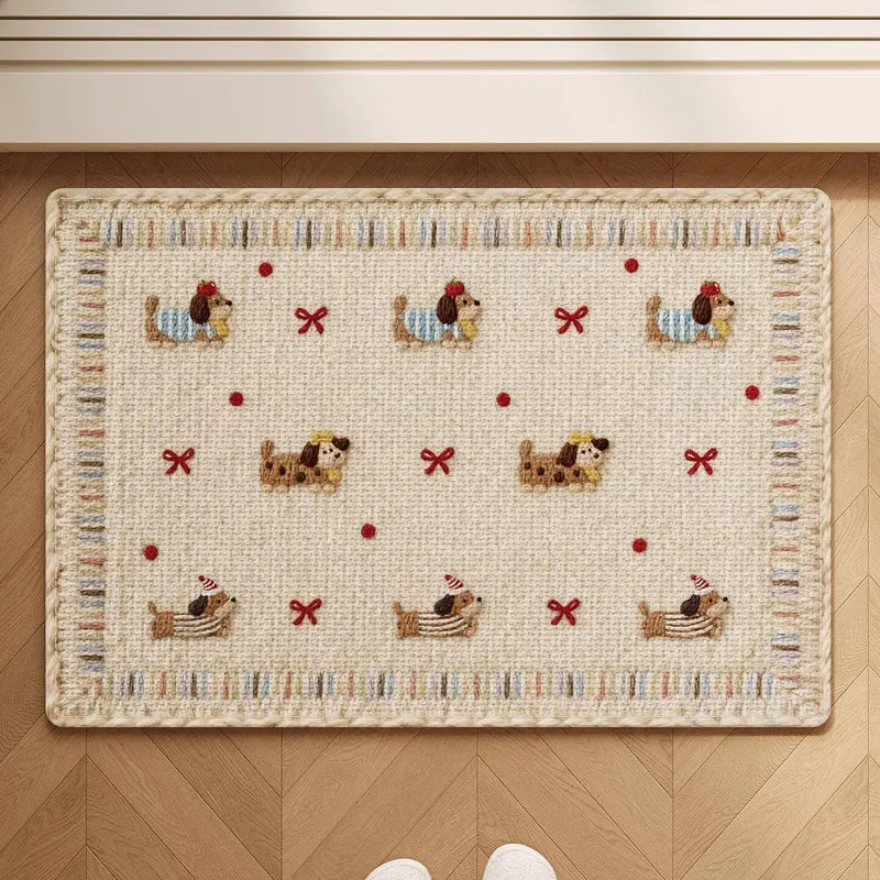 Dekorativer Badteppich mit verspieltem Hundedesign
