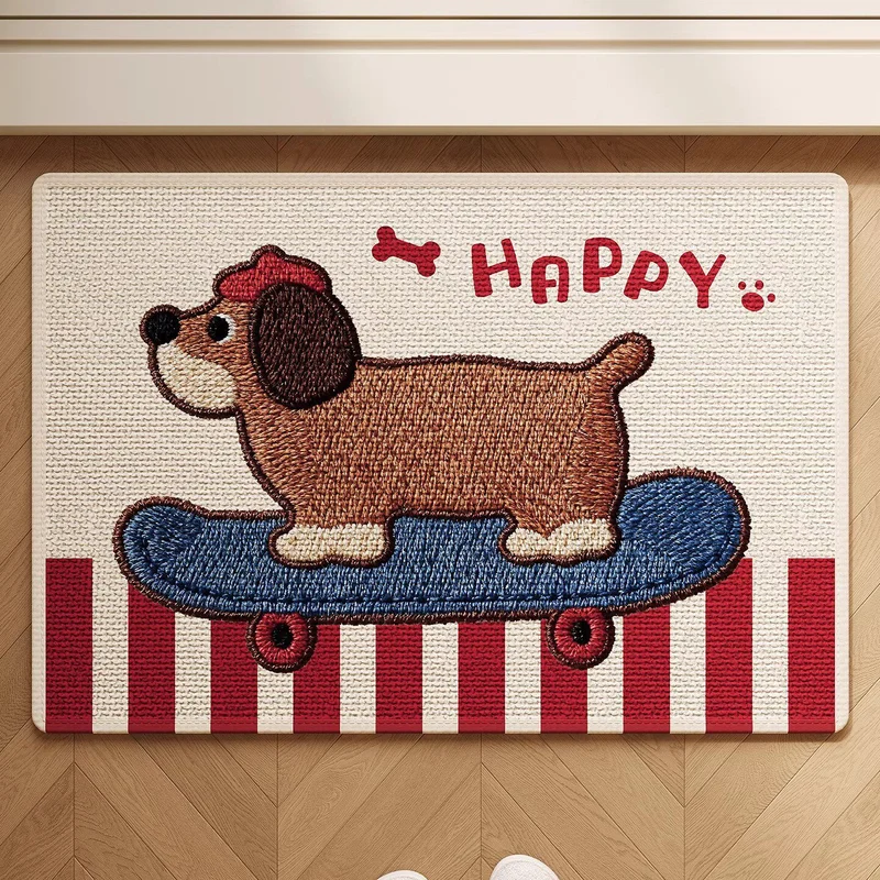 Dekorativer Badteppich mit verspieltem Hundedesign