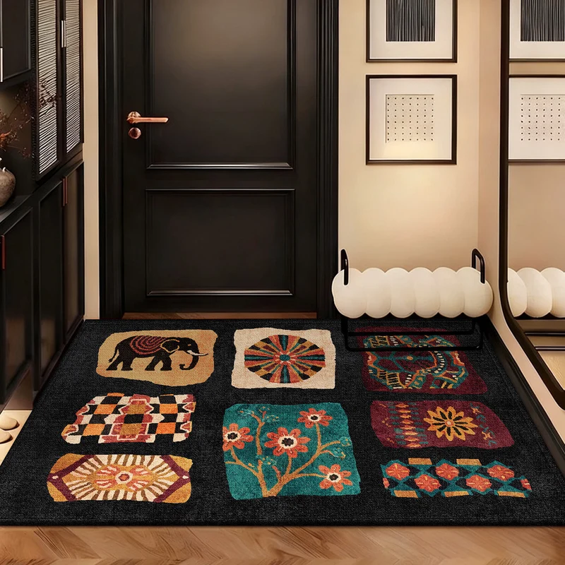 Künstlerischer Patchwork-Teppich für die Wohnkultur