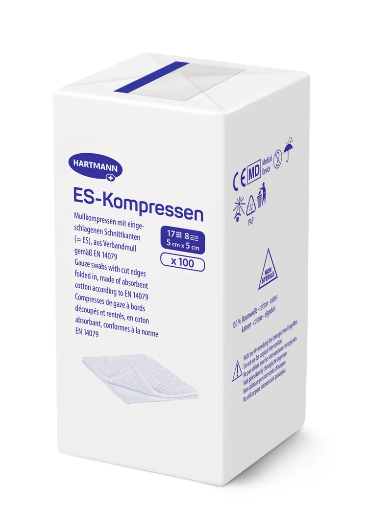 ES-Kompressen verschiedene Größen, unsteril - 5 x 5 cm | Packung (100 Stück)