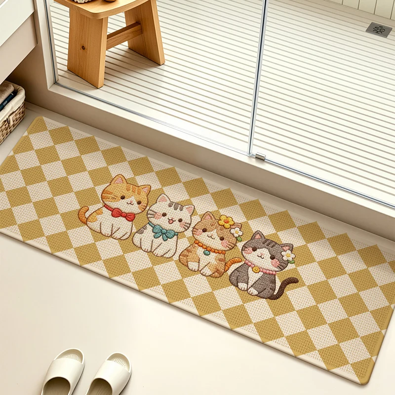 Niedliches katzenmotiviertes Innenläufermatte